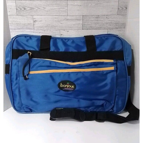 Vintage Other - Vintage Bonjour Blue Duffle Bag 17" Flight Bag  17"X13" NWT